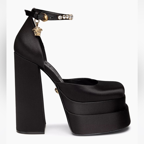 Versace D'orsay Satin Pumps Size 38.5 - Picture 2 of 7